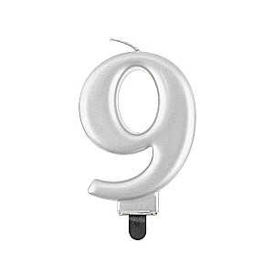 Svece tortam 9 Sudraba metāls 8,0 cm