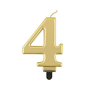 Svečs tortam "4" Zelta metāls 8,0 cm