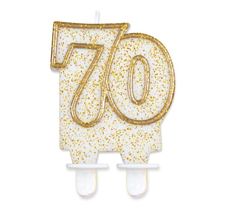 Svece tortei "70" gold outlaine