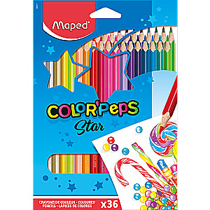 Krāsainie zīmuļi MAPED Color Peps, 36 krāsas