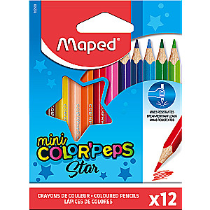 Krāsainie zīmuļi MAPED ColorPeps Mini 12 krāsas