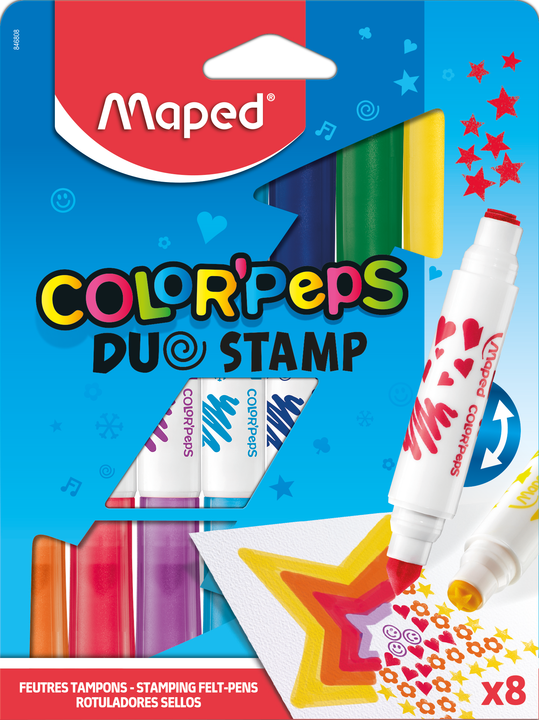 Flomasteri MAPED Color Prps DuoStamp, 8 krāsas