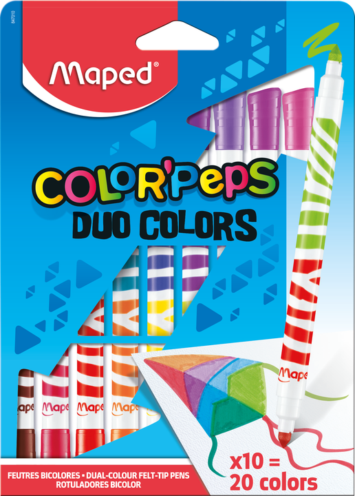 Фломастеры MAPED ColorPeps Long Life DUO 10 шт = 20 цветов
