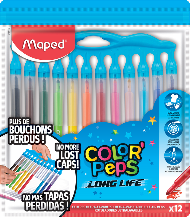 Flomasteri MAPED LongLife Innovation 12 krāsas