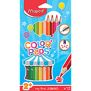 Krāsainie zīmuļi MAPED Color Peps MAXI, 12 krāsas