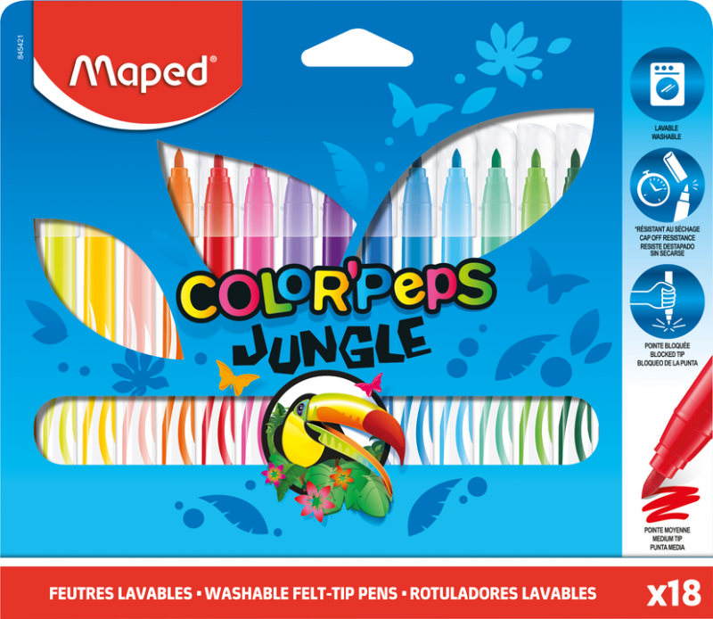 Flomāsteri MAPED Jungle 18 krāsas