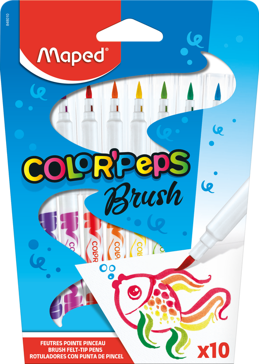 Фломастеры MAPED ColorPeps Long Life Brush 10 цветов
