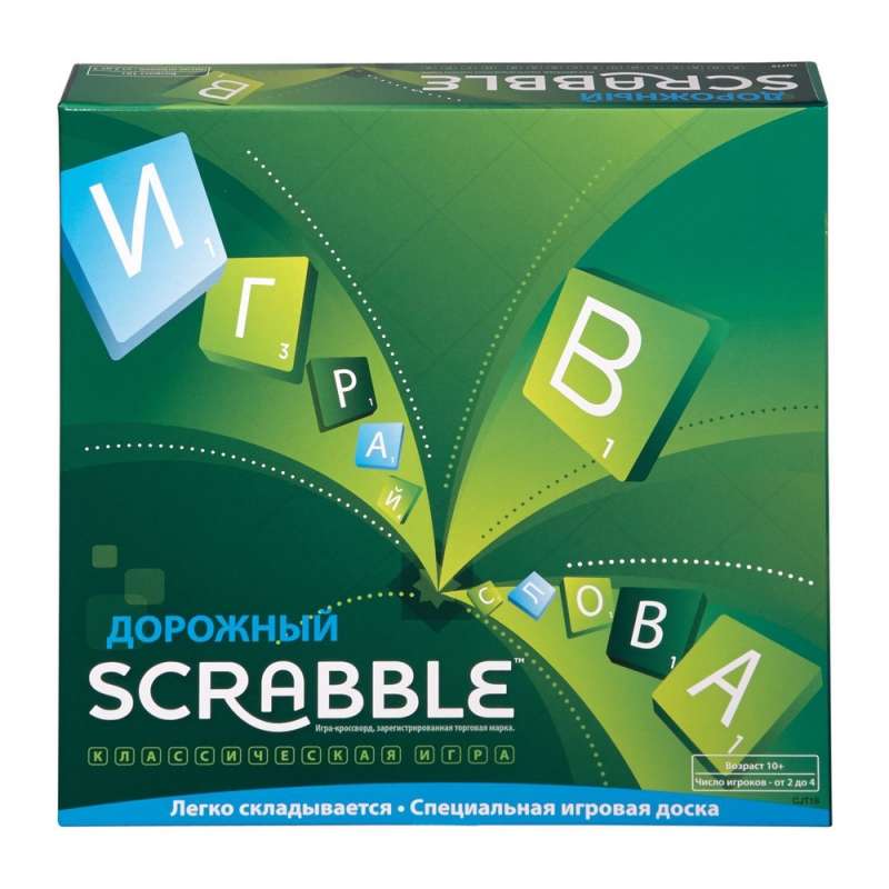 MATTEL. Наст. игра - Scrabble. Дорожный арт.CJT18 (скраббл)