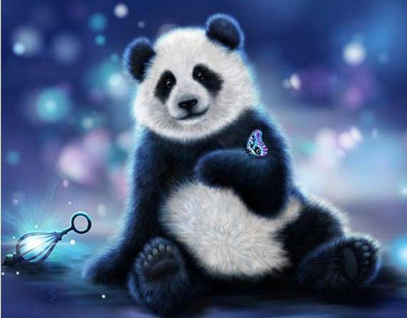Dimanta mozaīka PANDAS, audekls 25x30 cm