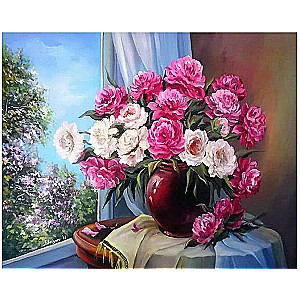 Glezna krāsošanai pēc numuriem uz koka 30*40 cm PUĶU PUĒNI