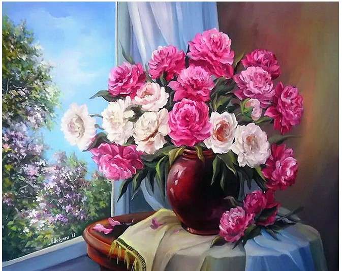 Glezna krāsošanai pēc numuriem uz koka 30*40 cm PUĶU PUĒNI