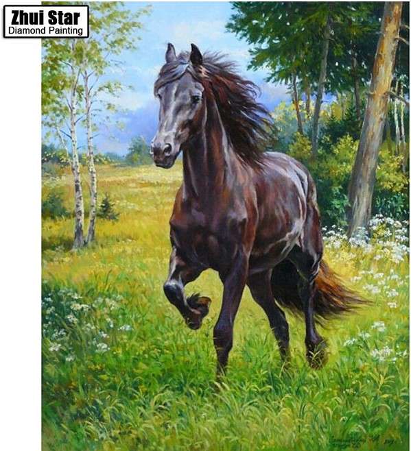 Dimanta mozaīka ZIRGS-2, izlikšanas izmērs 20x25 cm