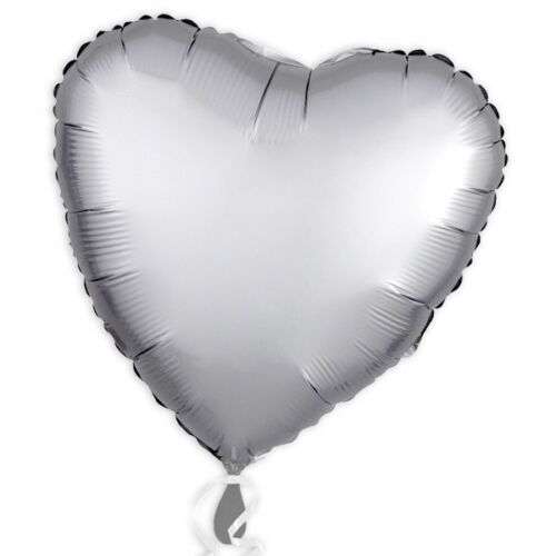 Фольгированный шар "Сердце серебро металлик" 17"