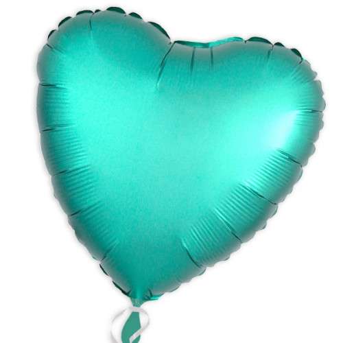 Фольгированный шар "Сердце зеленый металлик" 17"