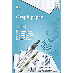 Milimetru papīrs College A4, 20 lapas