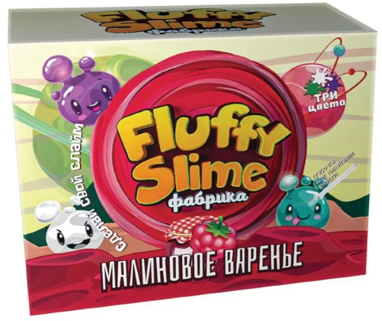 Cлайм  Fluffy Slime фабрика. Малиновое варенье