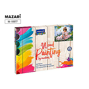 Glezna krāsošanai pēc numuriem uz koka 40x50 cm MEITENE UN KUCĒNS DĀLMĀTIEŠS