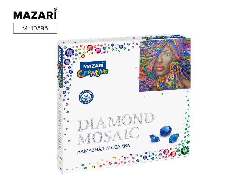 Dimanta mozaīka 30x30 cm ĀFRIKAS SKAISTULE 3,1 dizains, dažādu izmēru akmeņi