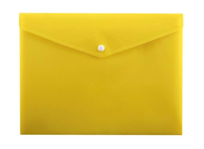 Папка-конверт с кнопкой А4 желтая