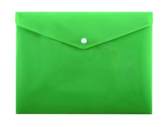 Папка-конверт с кнопкой А4 зеленая