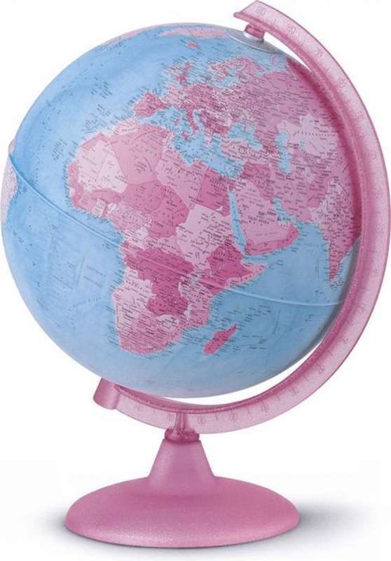 Глобус Розовый 26 см. Политический, с подсветкой