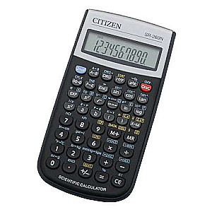 Zinātniskais kalkulators Citizen SR-260N, 10+2 cipari, 165 funkcijas, 80*154*14mm, melns