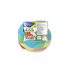 Papīrs piezīmēm 75x75x35mm, FORPUS Twisted, 350l, līmēts, krāsains