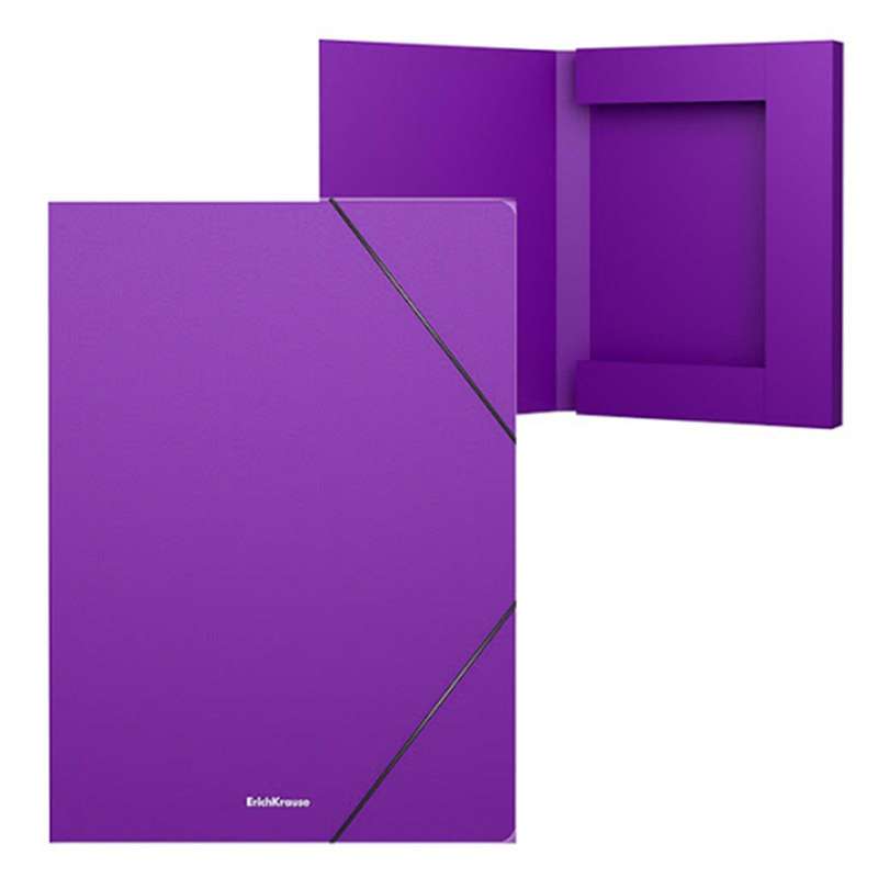 Папка на резинках пластиковая ErichKrause Matt Classic, 30мм, A4, фиолетовый