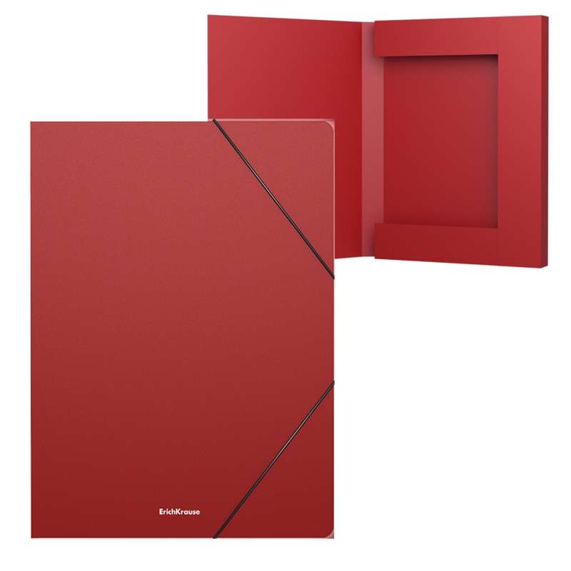 Папка на резинках пластиковая ErichKrause® Classic, 30мм, A4, красная