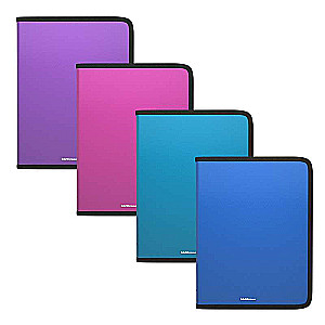 Zippera mape uz piezīmēm plastmasas ErichKrause Diagonal Vivid, A5+, assorti