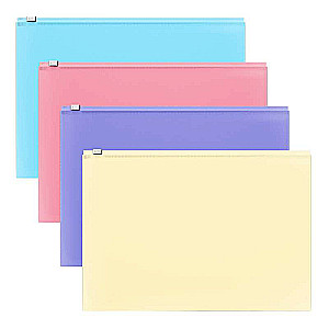 Zip-pakete plastmasas ErichKrause Fizzy Pastel, A4, assorti