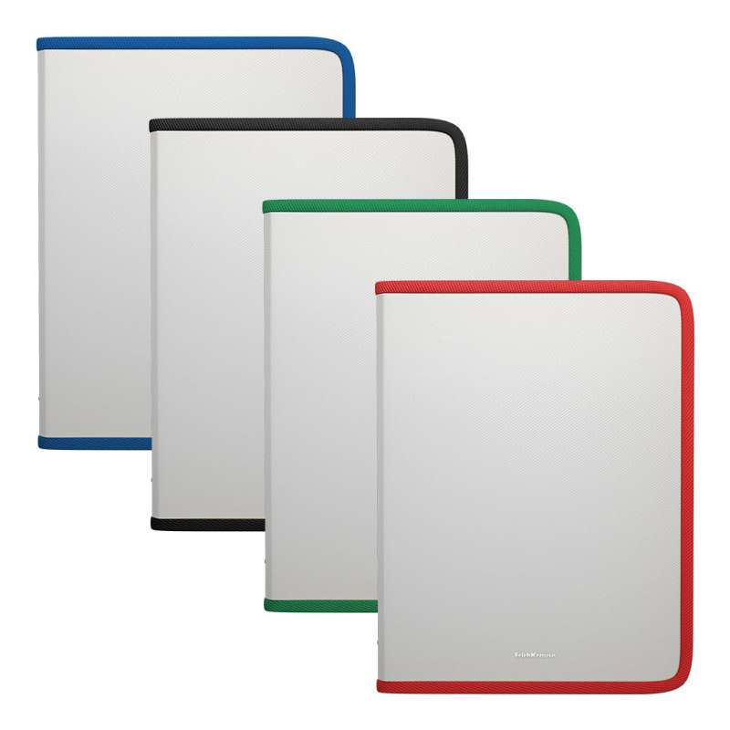 Somu mapes A5+ formātā ar rāvējslēdzēju, plastmasas ErichKrause Diagonal Clear, ar krāsainu rāvējslēdzēju, assorti