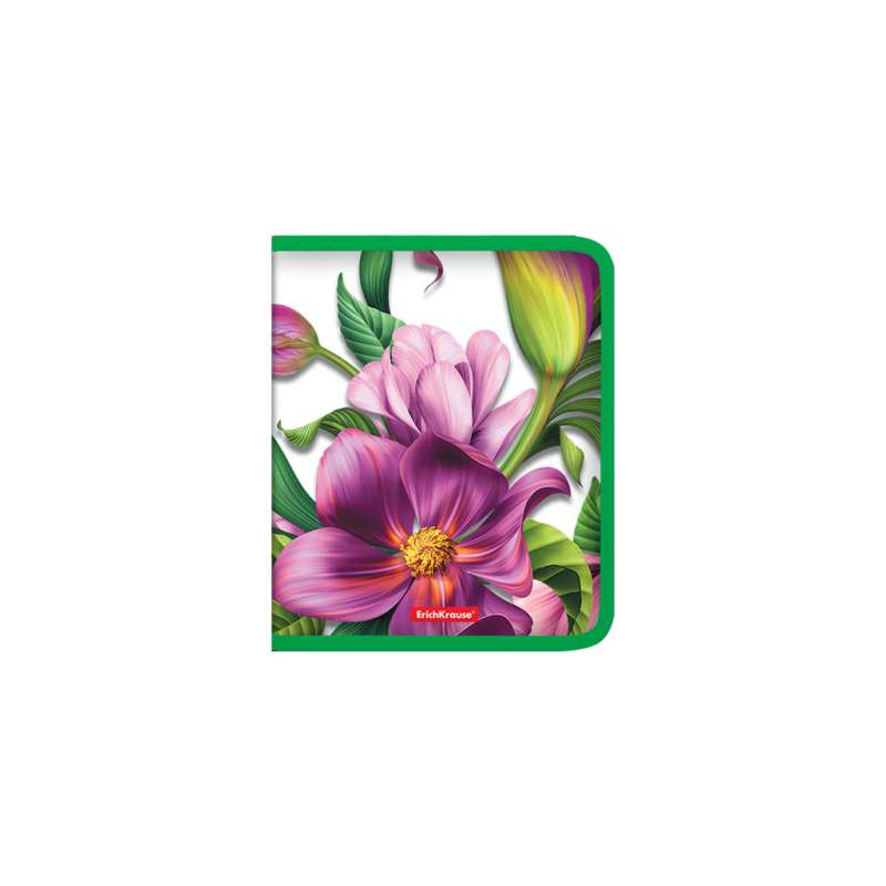 Zippera mape uz piezīmēm plastmasas ErichKrause Tropical Flowers, A5+