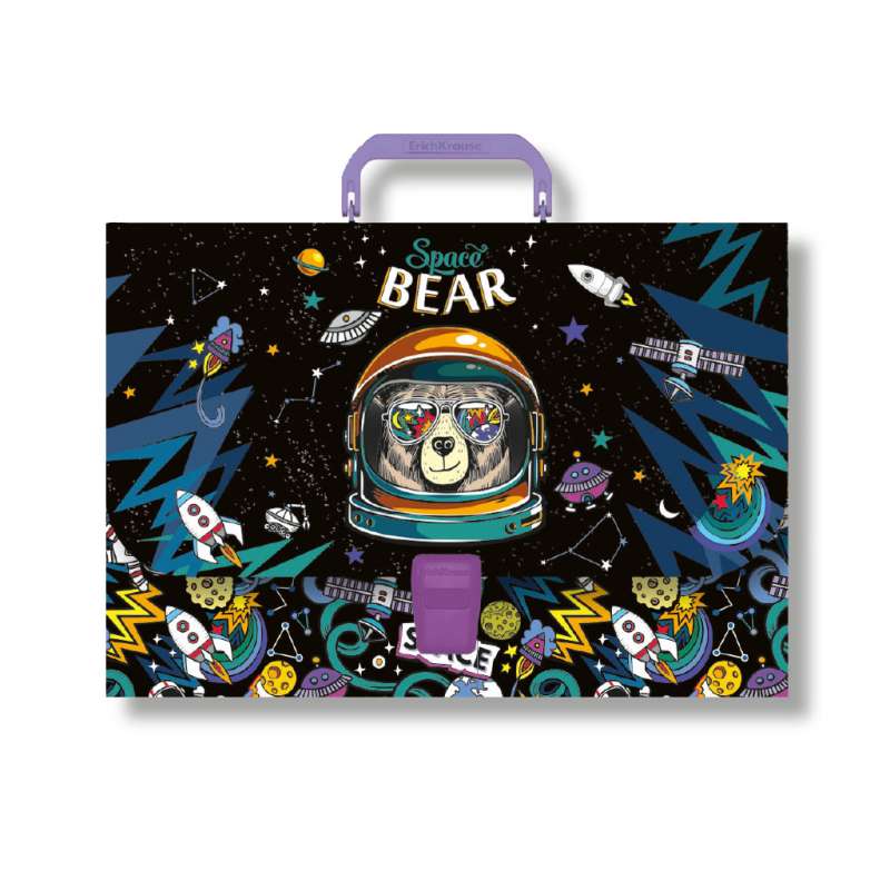 Портфель пластиковый ErichKrause Space Bear, A4