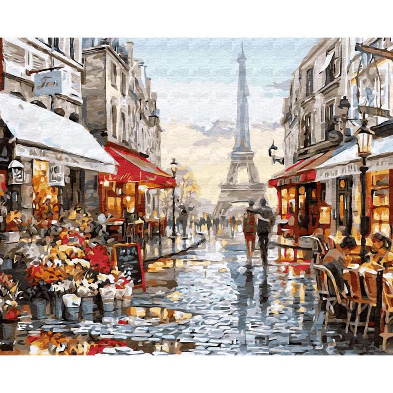 Glezna pēc numuriem -  Logs uz Parīzi (28 krāsas)