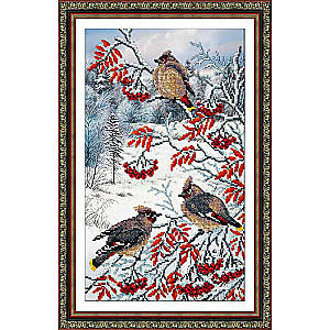 Izšūšanas komplekts ar pērlītēm - Sals diena, 22x38 cm