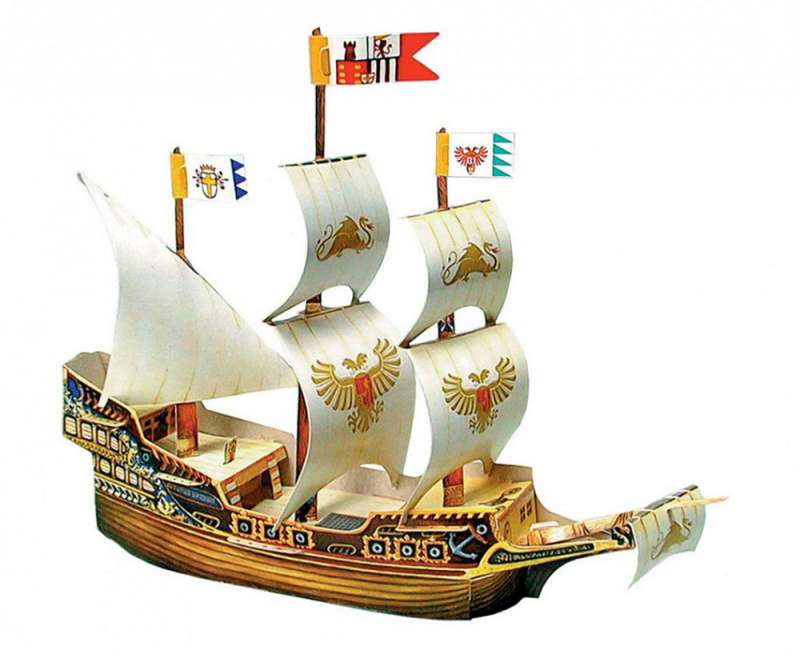 Сборная модель из картона - Корабль Галеон 
