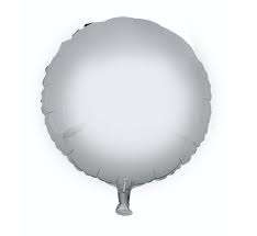 Фольгированный шар 18 "Круглый" серебро,34см