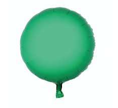 Фольгированный шар 18 "Круглый" зеленый,34см