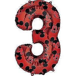 Foliētais balons Mickey Mouse 3 66cm, sarkans