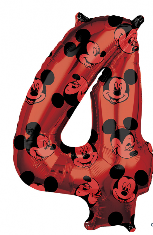 Фольгированный шар  "Mickey Mouse 4" 66см, красный