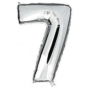 Folijas balons 86cm sudraba Cipars 7