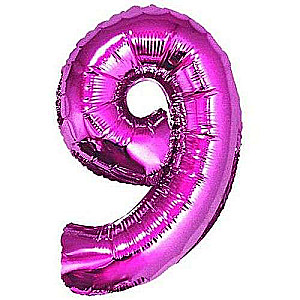 Foliētais balons 92cm rozā Cipars 9