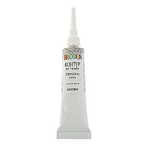 Kontūrs uz auduma DECOLA 18 ml Sudrabs