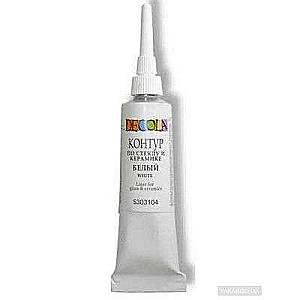Kontūrs uz stikla un keramikas DECOLA 18 ml Balts
