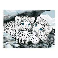 Glezna pēc numuriem -  Sniega leopardi ( 8 krāsas)