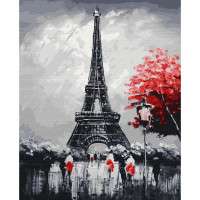 Glezna pēc numuriem uz koka - Vakars Parīze ( 21 krāsa)