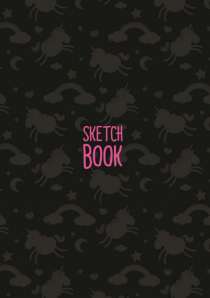 Блокнот-  A5 Sketchbook (единороги, чёрный)