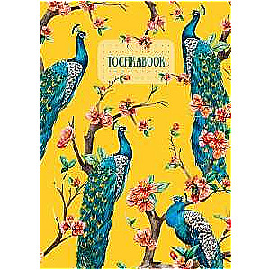Piezīmju bloknots - A5 Tochka book (pāvi, dzelteni)