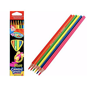 Krāsainie zīmuļi NEON Kids 6 krāsas COLORINO